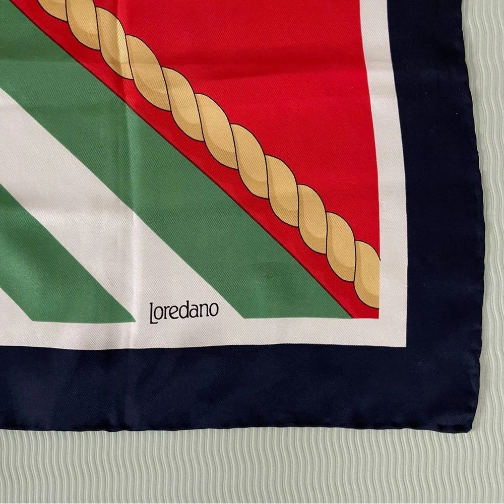 Vintage Loredano Nautical Silk Scarf